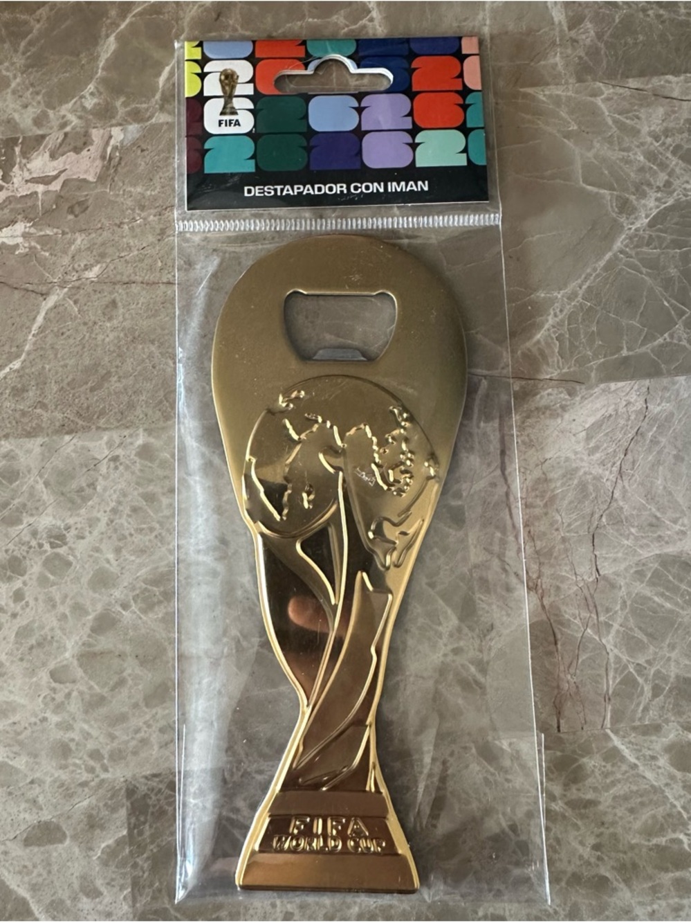 MAGNETIC BOTTLE OPENER  COLLECTIBLE FIFA WORLD CUP 2026 CUP VERSION GOLD